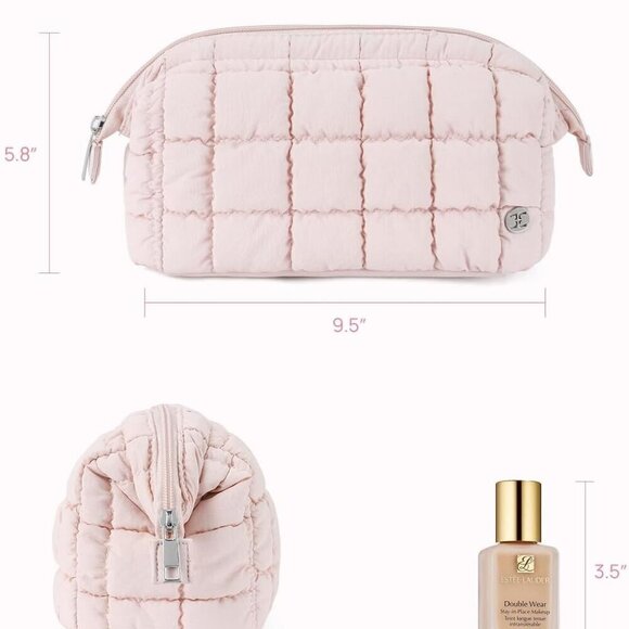 Puffer Makeup Bags for Women, Nylon Puffy Padded Make Up Bags for Women Makeup O - Picture 6 of 7